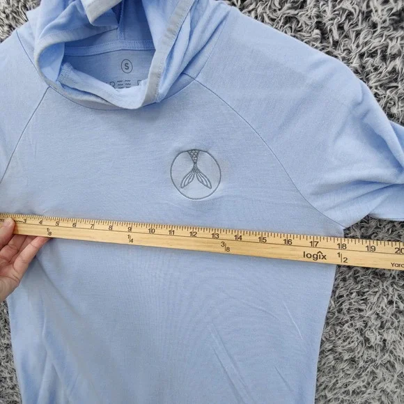 Free Fly Women Bamboo Lightweight Hoodie II Gorp Coastal S Blue UPF 20+ Mermaid - Picture 3 of 16